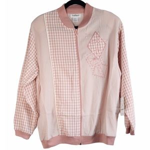 Rafael Pink Light Weight Zipper Jacket Size L